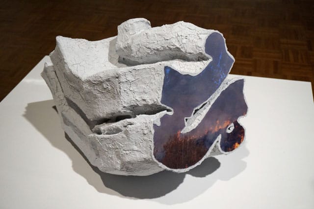 Carol Jackson, "Pandemonium" (2013), wood, acrylic, papier mâché, and inkjet print