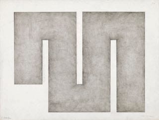 Knifer, Untitled (1977, pencil on paper, 11 7_8 x 15 5_8 inches)