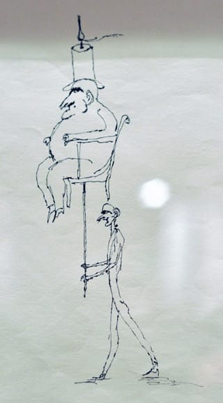 A drawing by Ardeshir Mohassess from the 1970s at Shirin Art Gallery.