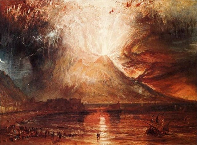 J. M. W. Turner, "Mount Vesuvius in Eruption" (1817), watercolor (via WikiPaintings)