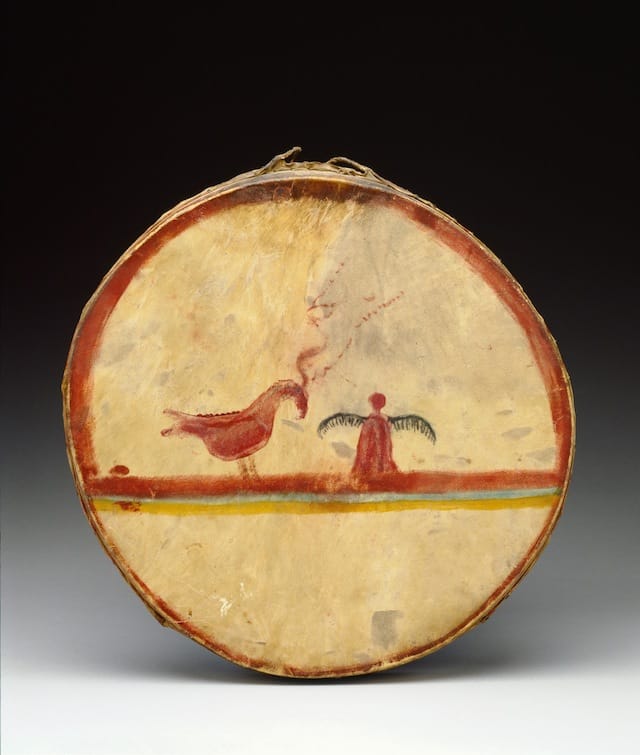Photo: Detroit Institute of Arts, USA; © bridgemanart.com Chippewa maker unknown Drum, ca. 1840 Wood, deer hide, pigment Collection of the Detroit Institute of Arts