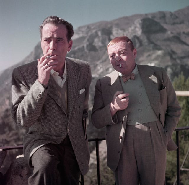 Robert Capa, [Humphrey Bogart and Peter Lorre on the set of Beat the Devil, Ravello, Italy], April 1953 (© Robert Capa / International Center of Photography / Magnum Photos)