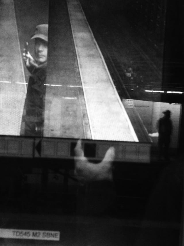 Chris Moffett's NYC subway selfie