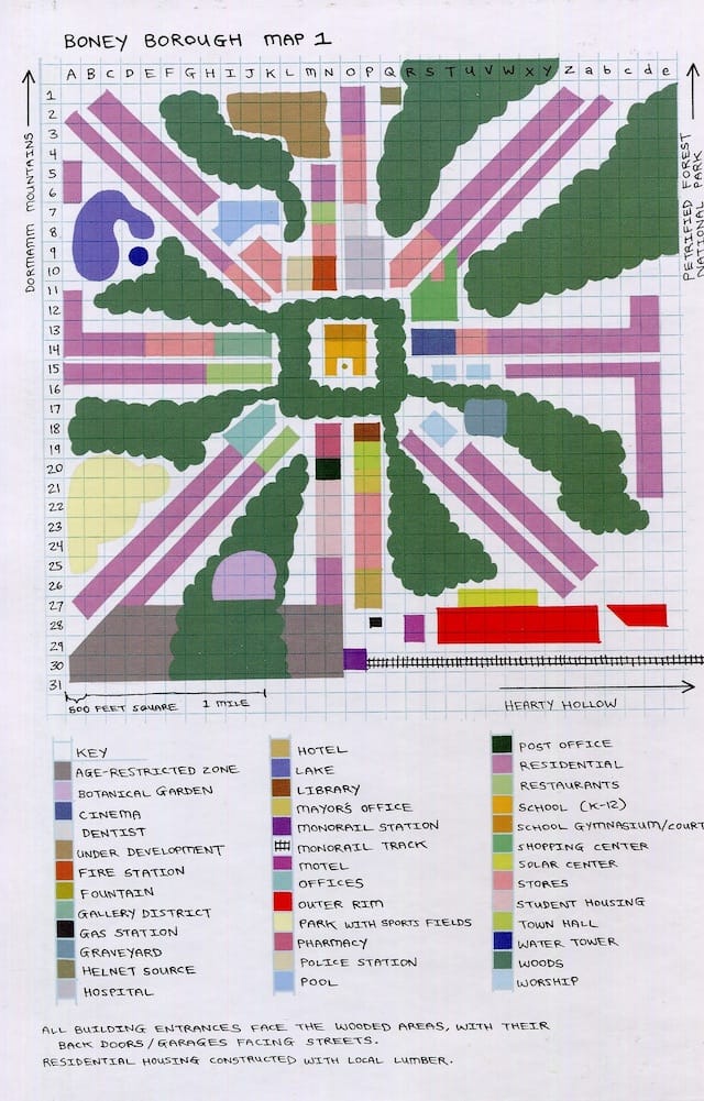 Dash Shaw, "Boney Borough Map 1" from 'Bodyworld'