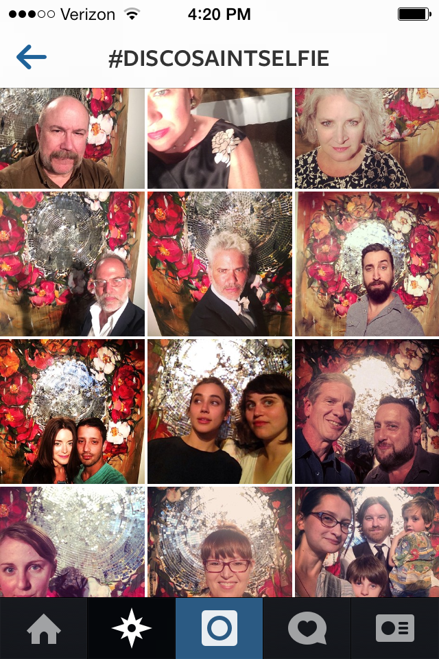 Screengrab of #discosaintselfie by Peregrine Honig