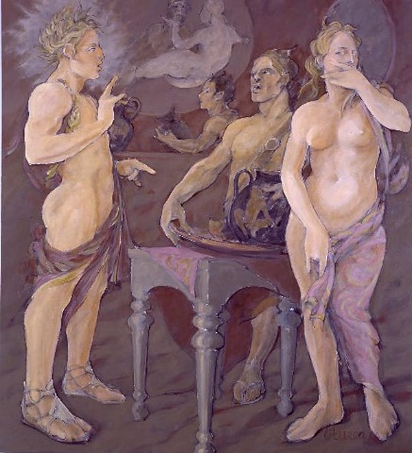 George Dureau - "Scandal at the Forge of Vulcan Cafe", 1997 (via Ogden Museum of Southern Art, New Orleans)