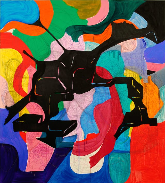 Joanne greenbaum, _Untitled_ (2014), Oil, acrylic, flashe and graphite on canvas