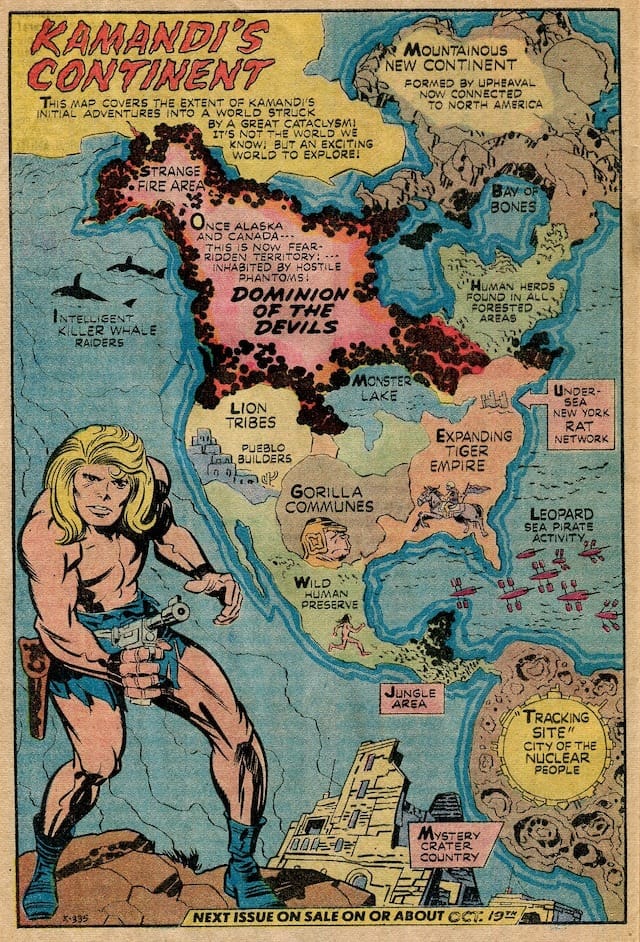 Jack Kirby, "Kamandi’s Continent" from 'Kamandi #1' (1972)