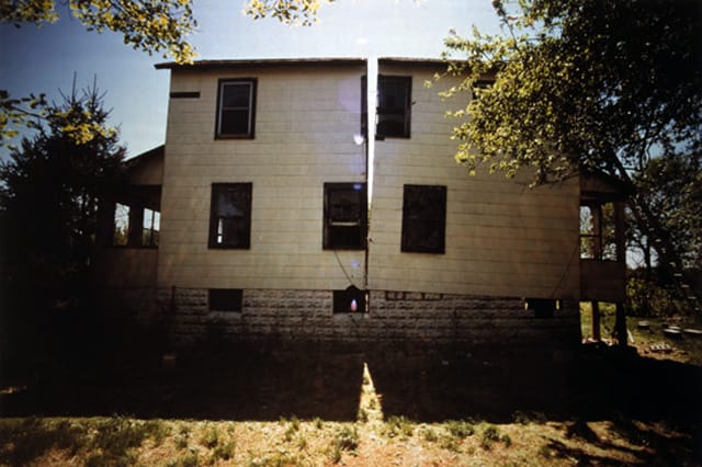 Gordon Matta-Clark, “Splitting”, 1974 (exhibition copy from Program VI) Transferred to DVD (B&W and color, silent) 10:50 min. (looped) Gift of the Estate of Gordon Matta-Clark 2007.048.006 Collection of Herbert F. Johnson Museum of Art Cornell University