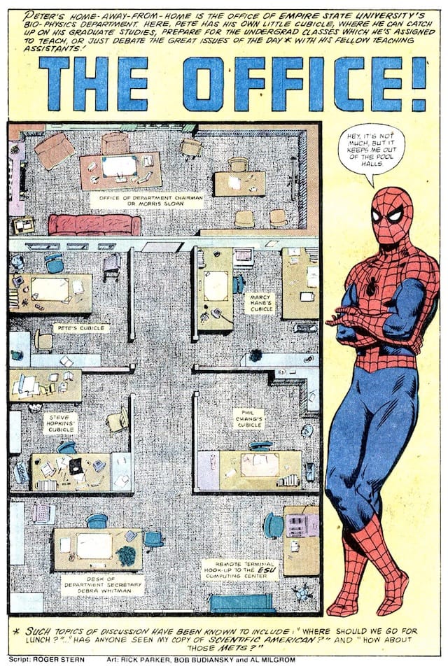 Roger Stern, Rick Parker, and Bob Budiansky, "The Office," from 'Peter Parker The Spectacular Spider-Man Annual #3' (1981) (click to enlarge)
