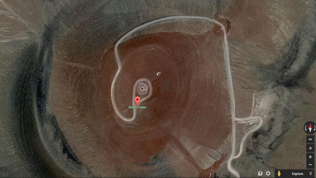 James Turrell's "Roden Crater" in Google Earth