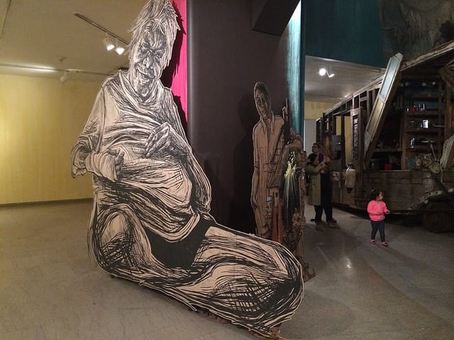 A detail of the surrounding installation.