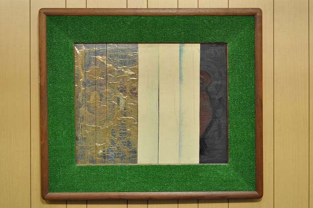 A tape work from the 1980s by Jaime Davidovich at the Churner and Churner gallery booth.