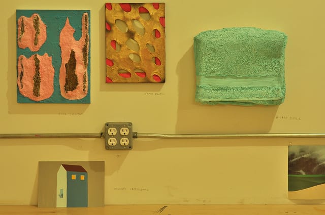 Paintings by (clockwise from top left) Elisa Soliven, Jaime Powell, Hilary Doyle, and Maria Cappeletto.