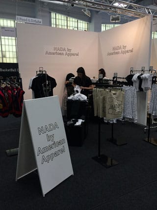 The American Apparel booth at NADA New York (photo by Hrag Vartanian for Hyperallergic)