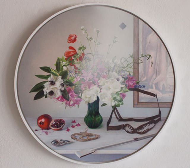 John Gordon Gauld, "The Fertile Goddess" (2014), Egg tempera on panel, 30 inches in diameter