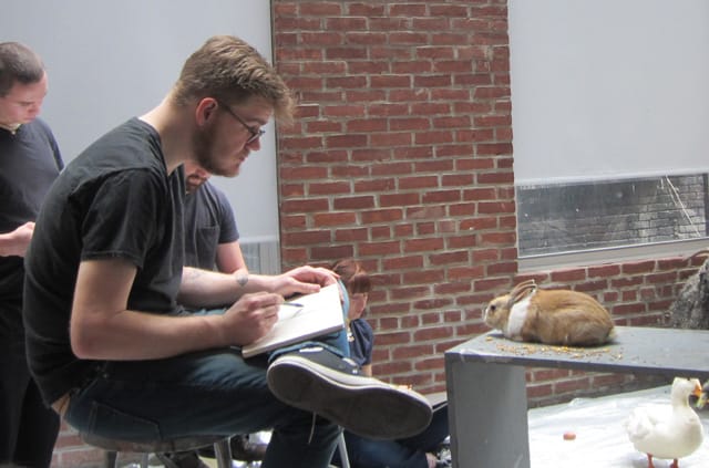 Man & Beast class at the New York Academy of Art (all photographs by the author for Hyperallergic unless otherwise noted)