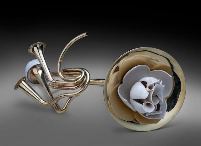 Linda Lighton and Mark Southerland, Sisters, 2013, brass and porcelain, 25 x 18 x 14 inches. Image by EG Schempf. All images courtesy of Kemper Museum of Art.