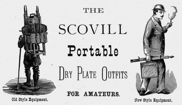 1883 advertisement for the Scovill Portable, image from piercevaubel.com.