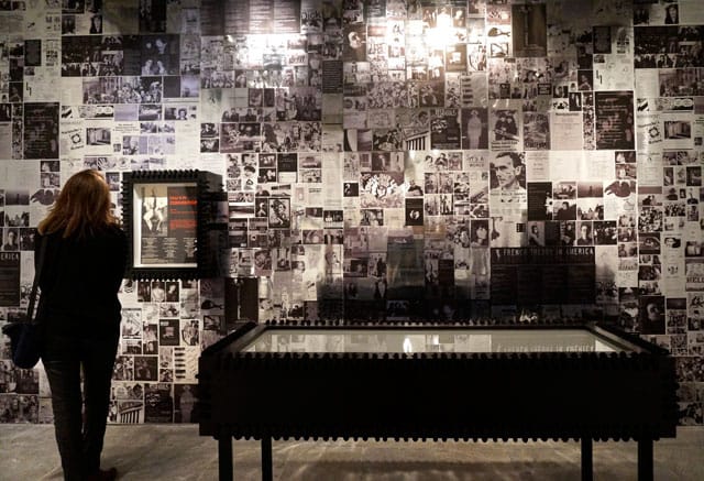 Installation view of the 'Semiotext(e)' room at the Biennial (photo by Jillian Steinhauer for Hyperallergic)