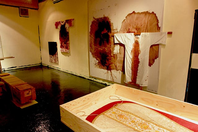 Hermann Nitsch retrospective at CIA Gallery, Hong Kong, courtesy CIA galler/Hermann Nitsch