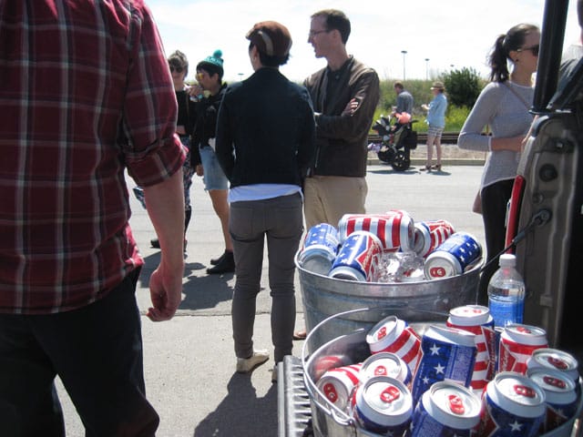 Budweiser was the beer of choice. (click to enlarge)