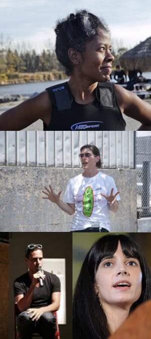 2014/2015 Fellows Torkwase Dyson (top), Nancy Nowacek (middle), and honorary fellows Jason Jones and Beka Economopoulos (bottom) of Not an Alternative (all images courtesy Eyebeam)