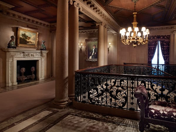 The top of the second-floor landing in the former Frick residence (photo by Michael Bodycomb)