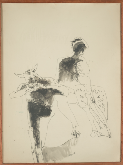 John Altoon, "Untitled" (1958), graphite and ink wash on illustration board