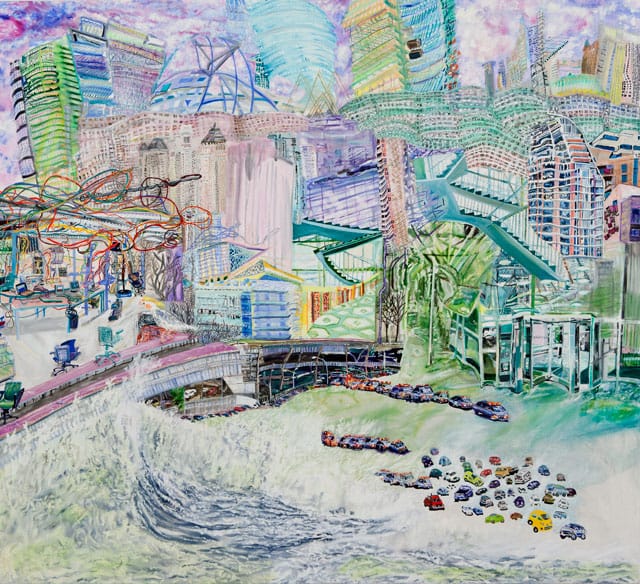 Olive Ayhens, "Flecks in the Foam" (2012), oil on canvas, 59 x 67 in