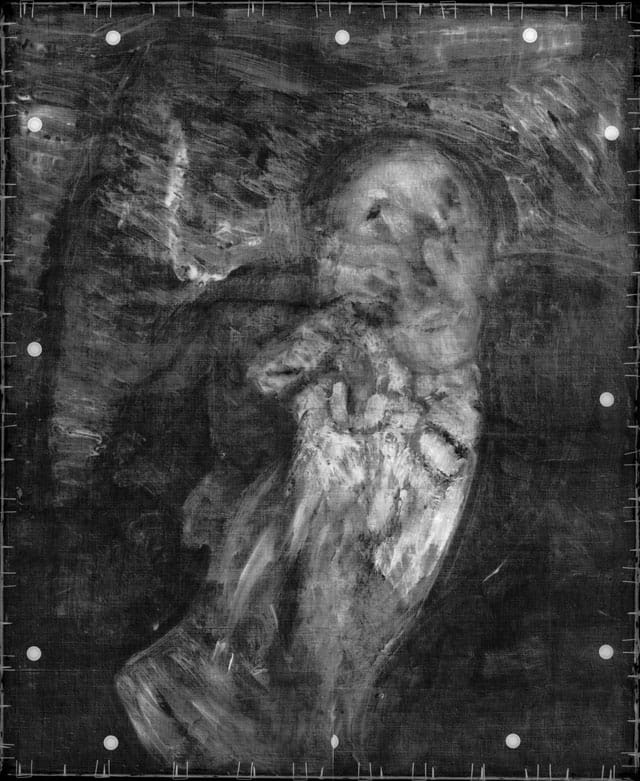 X-Radiograph of Pablo Picasso’s "The Blue Room" (1901) (The Phillips Collection, © 1997) 