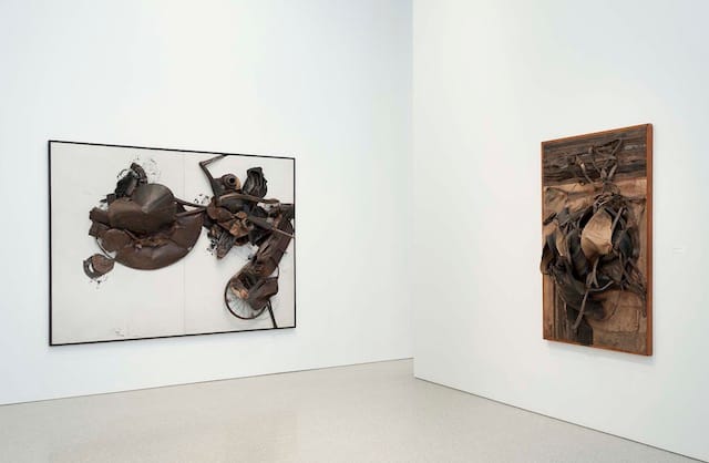 Installation view of Nancy Grossman: The Edge of Always, Constructions from the 1960s at Michael Rosenfeld Gallery, New York, NY. Photography by Joshua Nefsky