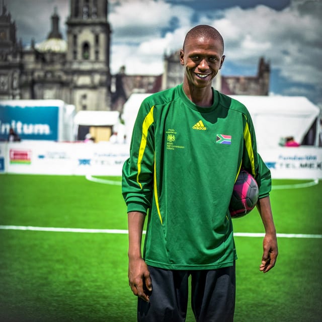 Player for South Africa in the Homeless World Cup (all photographs by Anthony Epes, courtesy the artist)