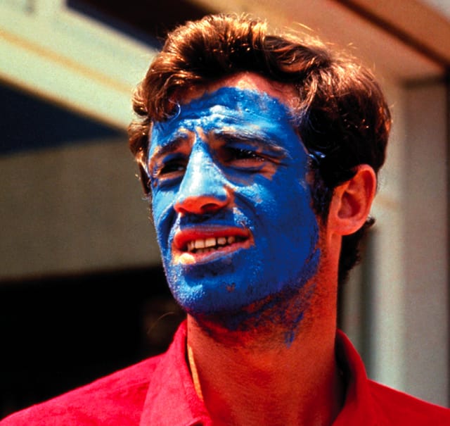 Jean-Luc Godard, Jean-Paul Belmondo in “Pierrot le fou” (1965) © StudioCanal.