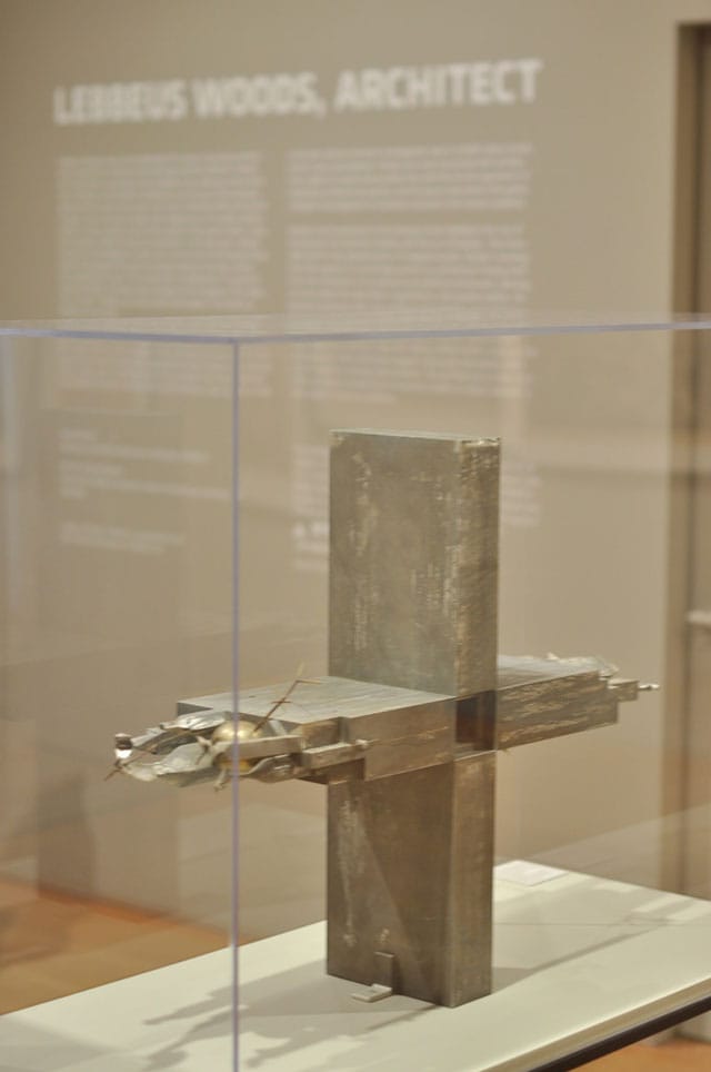 Lebbeus Woods, "Einstein Tomb" (1980), steel (click to enlarge)