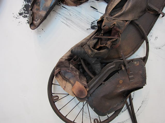 Nancy Grossman, "Warmongerick" (1965), mixed media assemglage on canvas, 73 5/8 x 97 3/4 x 10 3/4 (detail) photograph by the author)