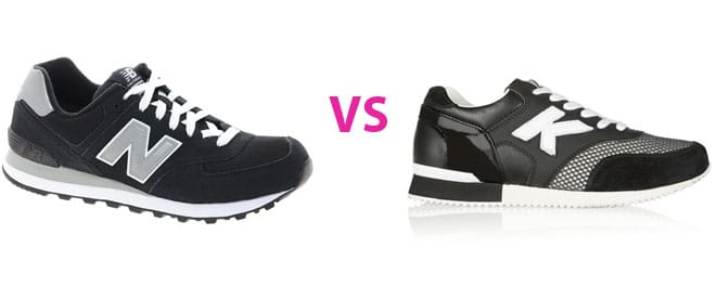 Left: New Balance sneakers (via us.asos.com); right: Karl Lagerfeld sneakers (via net-a-porter.com)