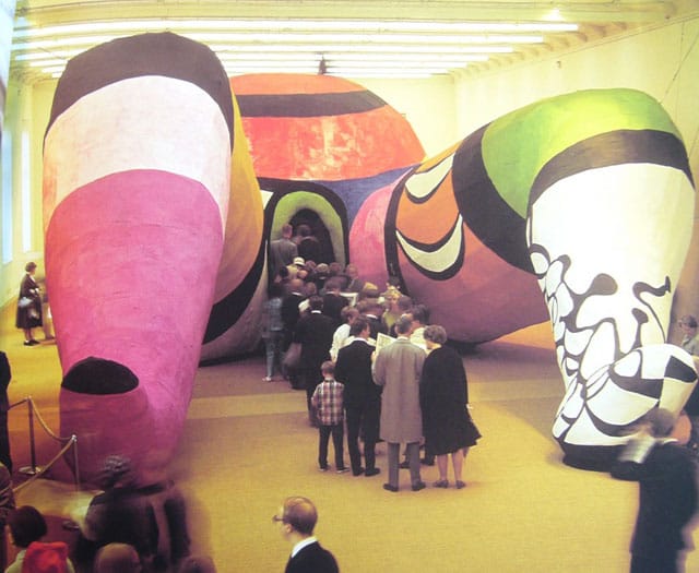 Niki de Saint Phalle, Jean Tinguely, and Per Olof Ultvedt's "hon-en catedral" at Modern Museet in 1966