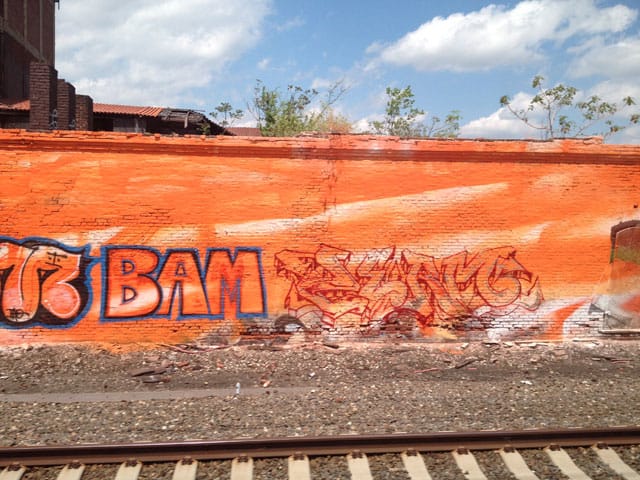 Katharina Grosse, "psychylustro" (photo by the author for Hyperallergic) (click to enlarge)