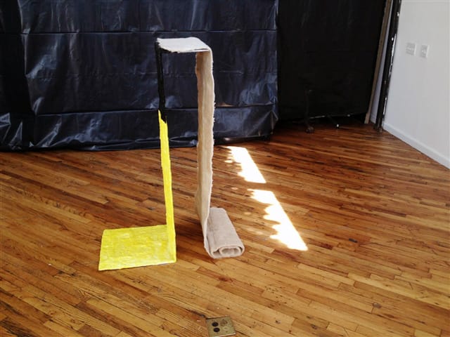 Fabienne Lasserre," And" (2014)Dimensions variable, &nbsp;linen, felt, acrylic polymer, steel, enamel and acrylic paint.