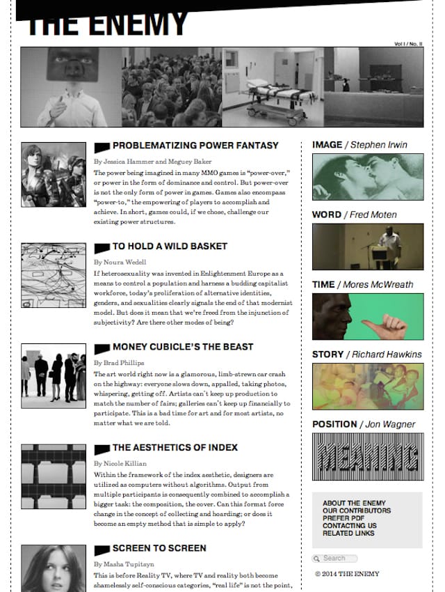 Front page of THE ENEMY, Issue 2. Image courtesy of Charlie White.