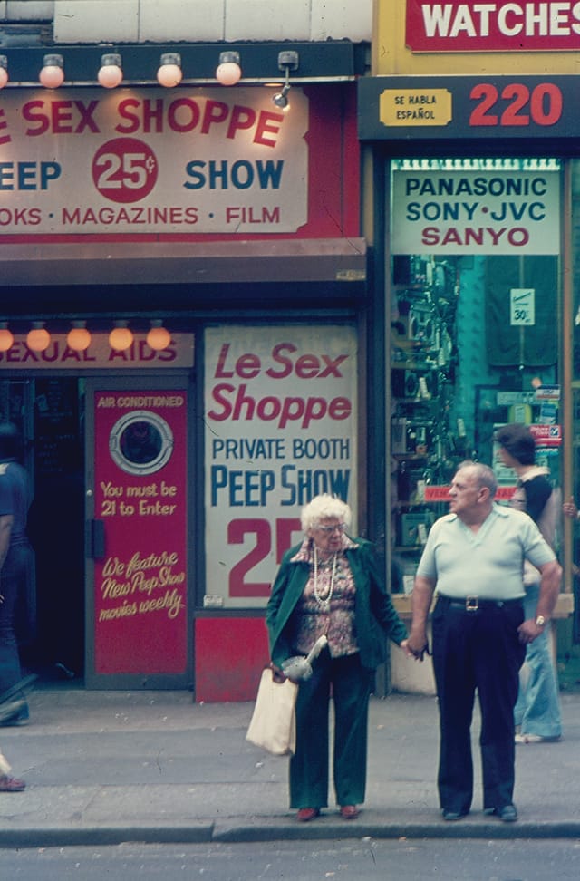 Max Allen, "Streetscape of 42nd St in New York City" (1979), Marc S. Bonham Centre for Sexual Diversity Studies Sexual Representation Collection (click to enlarge)