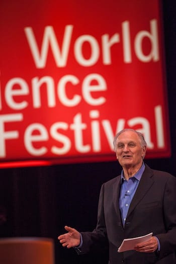 Alan Alda at the "What Is Color?" event (photograph by Greg Kessler, courtesy World Science Festival)