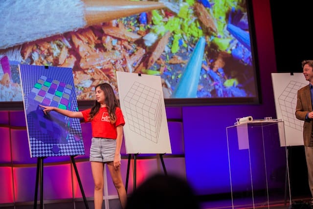 Volunteer young artist & neuroscientist Bevil Conway (photograph by Greg Kessler, courtesy World Science Festival)