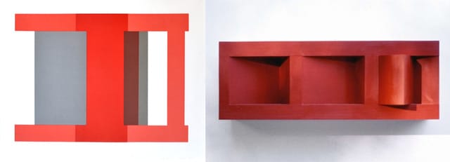 Left, , and right, It's hard not to see some Willard Boepple, "The Sense of Things #8" (2000). (image courtesy of WillardBoepple.com)