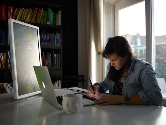 Artist Erica Gorochow working on a project for EO1 (photo by Justin Ouellette, courtesy Electric Object)