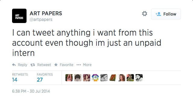 ArtPapers-unpaidintern-tweet