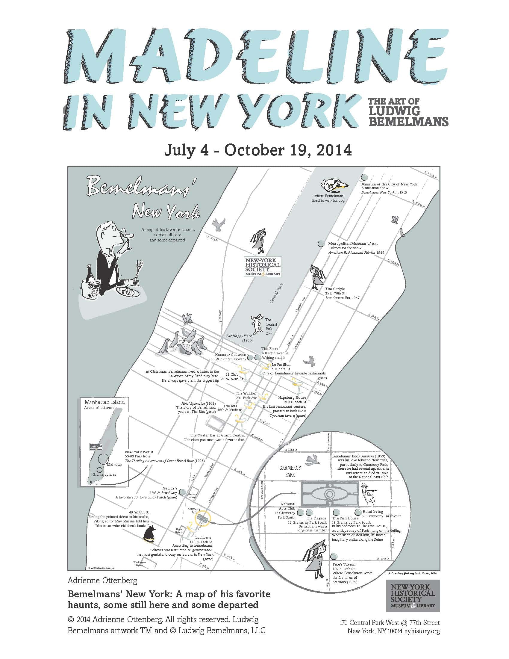 "Bemelmans' New York" illustrated by Adrienne Ottenburg (courtesy the artist & the New-York Historical Society)