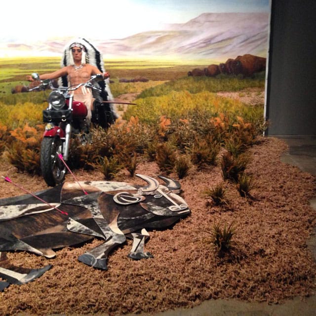 Kent Monkman, "Bête Noire" (2014), acrylic on canvas with sculpture installation