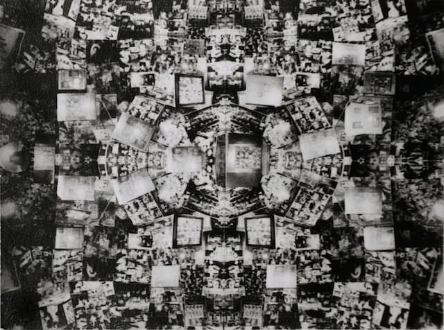 William Burroughs/Ian Sommerville, Infinity, (Beat Hotel), Paris, 1962 Silver gelatin print on paper mounted on card;  Inscribed ‘Ian Summerville’, titled and dated by William  Burroughs on the reverse, 17.5 x 26.3 cm © Estate of William S. Burroughs Courtesy Private Collection, London